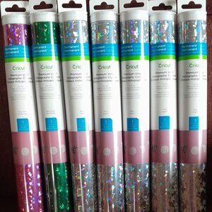 NEW--Cricut Premium Vinyl Holographic Crystals-7 Rolls